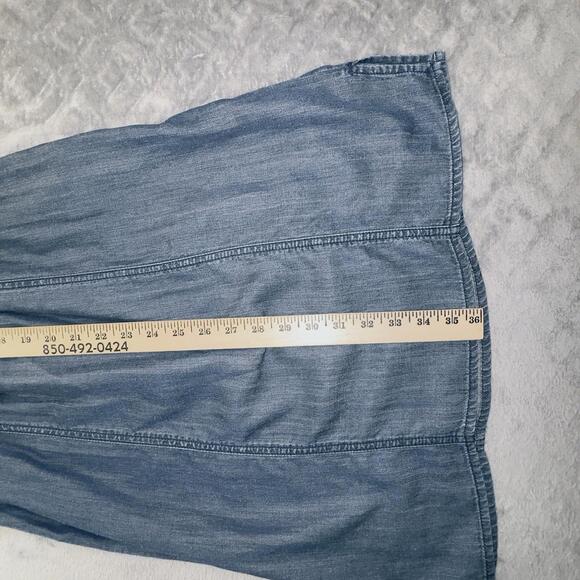 Chico's Blue Denim Fringe Dress Medium Wash SZ 0 EUC Belt A-line Short - Picture 8 of 10